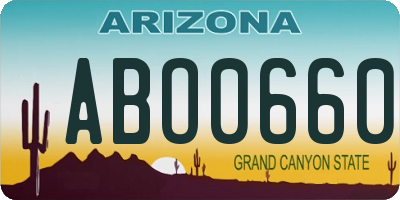AZ license plate ABO0660