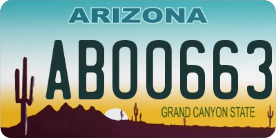 AZ license plate ABO0663