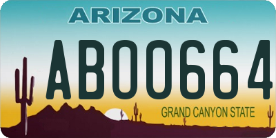 AZ license plate ABO0664
