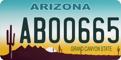 AZ license plate ABO0665