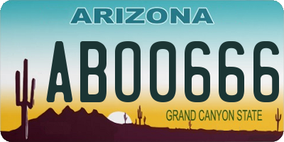 AZ license plate ABO0666