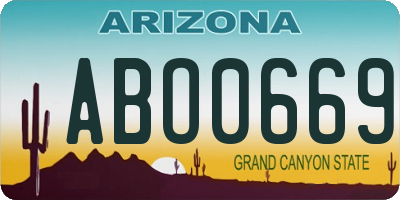 AZ license plate ABO0669