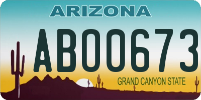 AZ license plate ABO0673