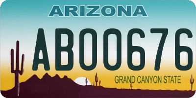 AZ license plate ABO0676