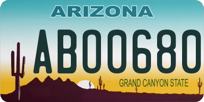 AZ license plate ABO0680