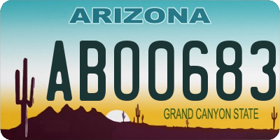 AZ license plate ABO0683