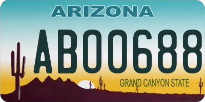 AZ license plate ABO0688