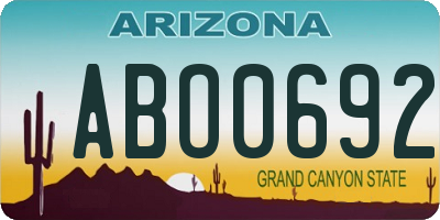 AZ license plate ABO0692