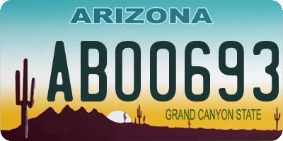 AZ license plate ABO0693