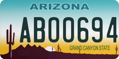 AZ license plate ABO0694