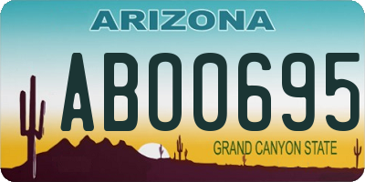 AZ license plate ABO0695