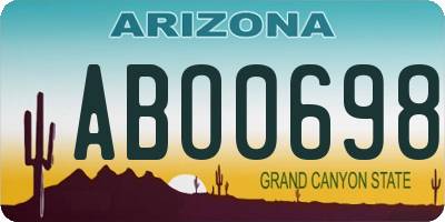 AZ license plate ABO0698