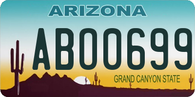 AZ license plate ABO0699