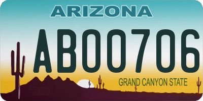 AZ license plate ABO0706