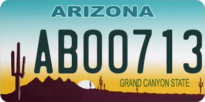 AZ license plate ABO0713