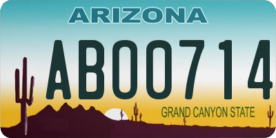 AZ license plate ABO0714