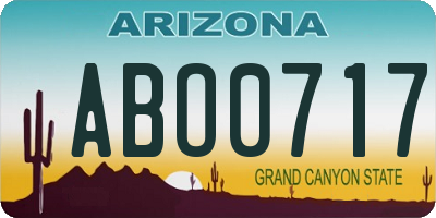 AZ license plate ABO0717