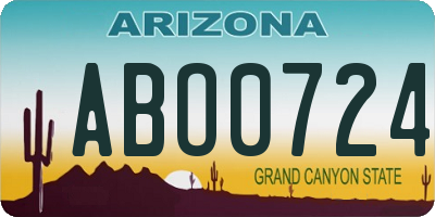 AZ license plate ABO0724