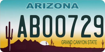 AZ license plate ABO0729