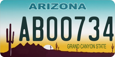 AZ license plate ABO0734