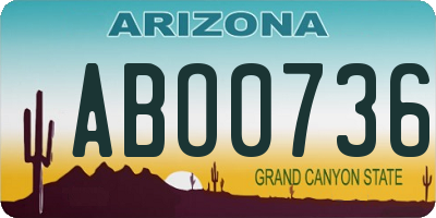 AZ license plate ABO0736