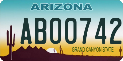 AZ license plate ABO0742
