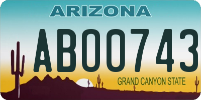 AZ license plate ABO0743
