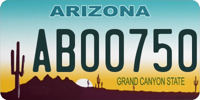 AZ license plate ABO0750