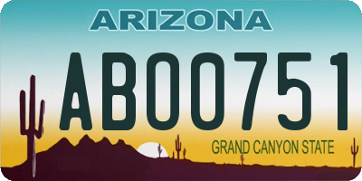 AZ license plate ABO0751
