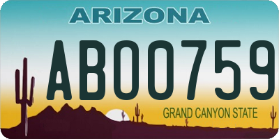 AZ license plate ABO0759