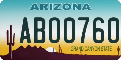 AZ license plate ABO0760