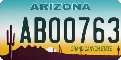 AZ license plate ABO0763