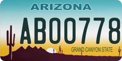 AZ license plate ABO0778