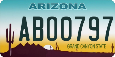 AZ license plate ABO0797