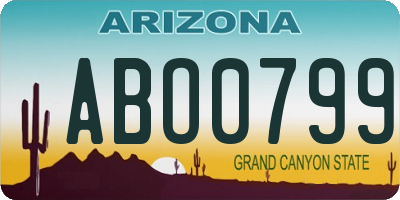 AZ license plate ABO0799