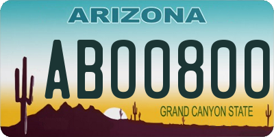 AZ license plate ABO0800