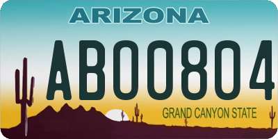 AZ license plate ABO0804