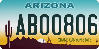 AZ license plate ABO0806