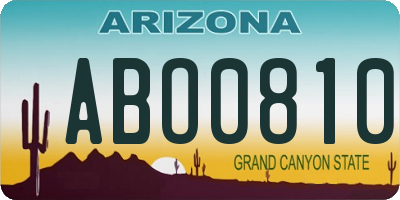 AZ license plate ABO0810