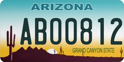 AZ license plate ABO0812