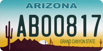 AZ license plate ABO0817