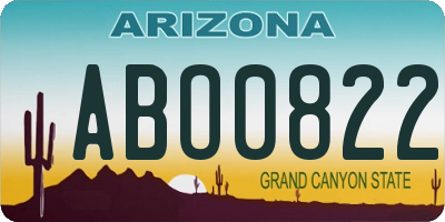 AZ license plate ABO0822