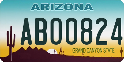 AZ license plate ABO0824
