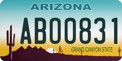 AZ license plate ABO0831