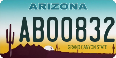AZ license plate ABO0832