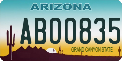 AZ license plate ABO0835