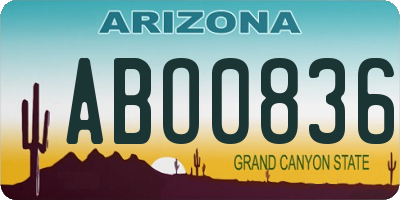 AZ license plate ABO0836