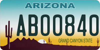 AZ license plate ABO0840