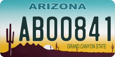 AZ license plate ABO0841
