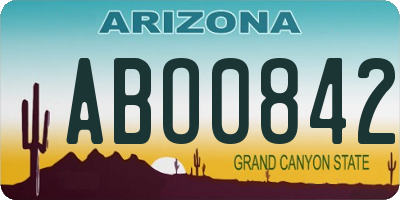AZ license plate ABO0842
